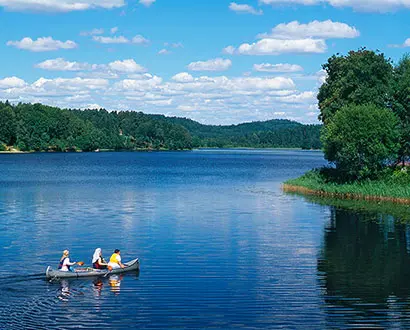 Three paddlers Lake Gyltigesjön