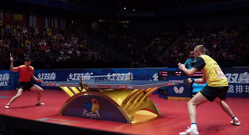  Sweden – China during the World Table Tennis Championships at Halmstad Arena 2018