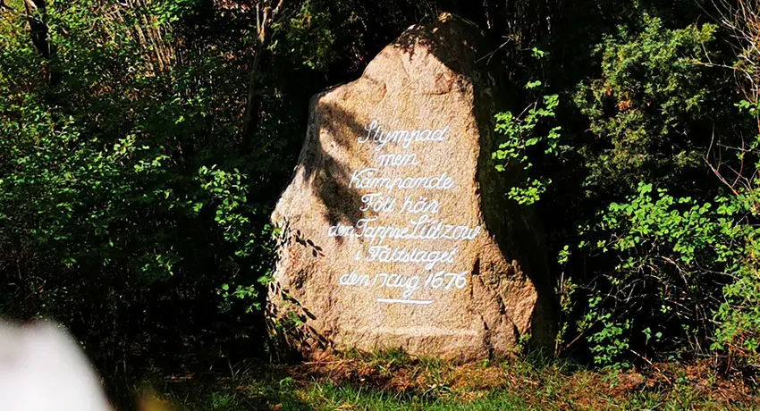 Lützow-Stein, das Denkmal nach der Schlacht von Fyllebro in Halmstad