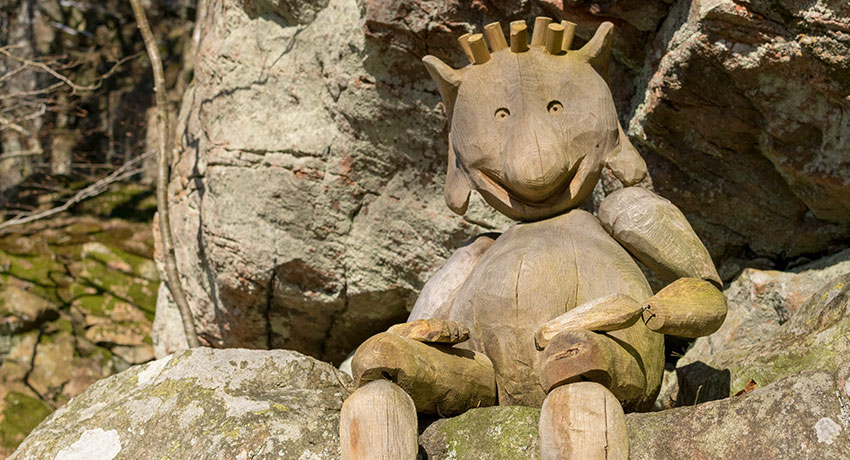 Ett troll på Virsehatt naturreservat i Halmstad