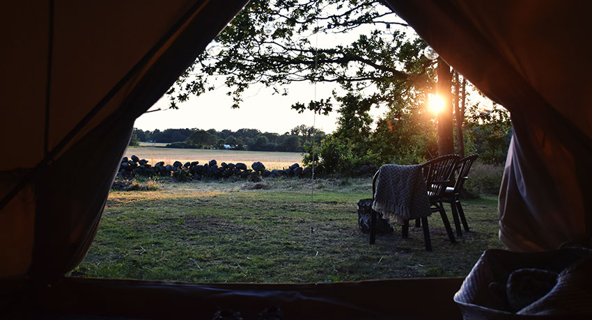 View from the glamping tent at A Soulful Glamping in Halmstad