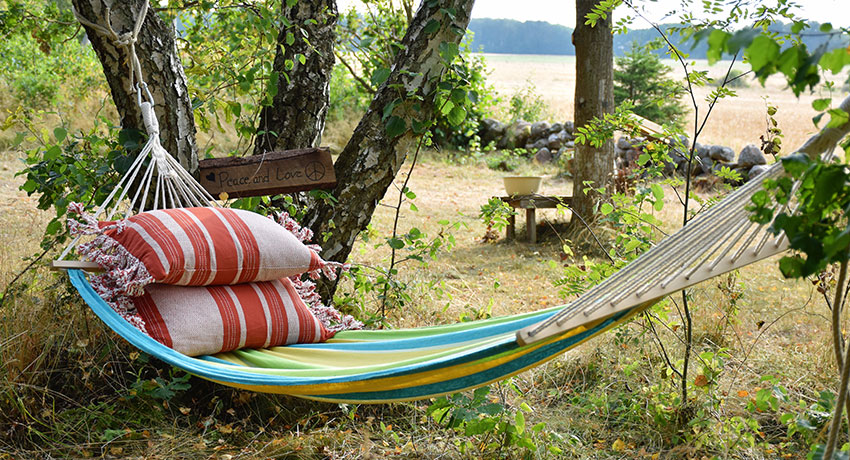 Enjoy in the hammock at A Soulful Glamping in Halmstad